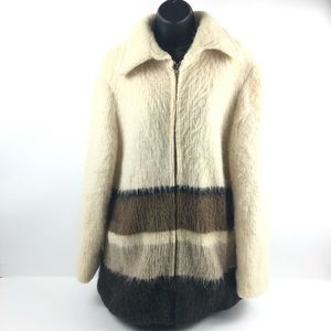 Vtg Hilda Ltd Wool Sweater Coat Jacket Zip
